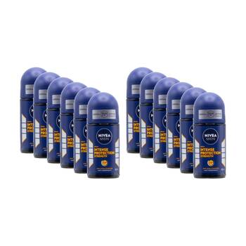 12PK Nivea 72H Antiperspirant Men's Roll On Deodorant 50mL Anti Stress