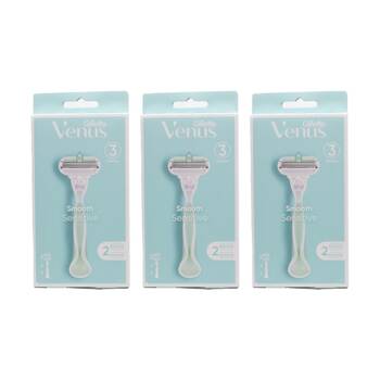 3PK Gillette Venus 3 Smooth Sensitive Razor Blade W/ Handle & 2 Cartridge
