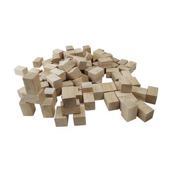 100pc Educationall Wooden Offcuts Natural Solid Wood Craft 3y+