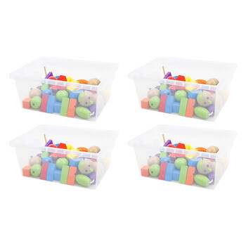 4PK Vivaio Transparent Tray Plastic Storage Organiser 150mm Clear