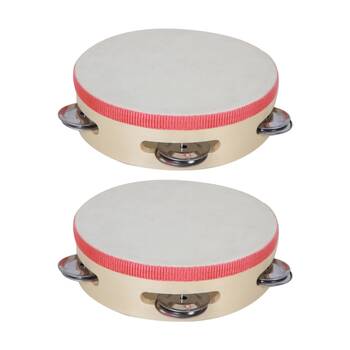 2PK Vivaio Tambourine Percussion Musical Instrument Classroom Learning 3y+ Wood