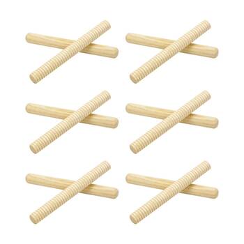 6x 2pc Vivaio Rhythm Sticks Kids Musical Instrument Classroom Learning 3Y+ Wood