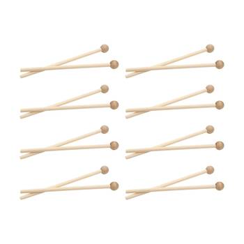 8x 2pc Vivaio Wooden Beaters Percussion Music Instrument Accessory 3Y+ Wood