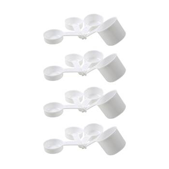 4x 4pc Educationall Measuring Cup Plastic Durable Clear Marked Cups White