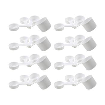 8x 4pc Educationall Measuring Cup Plastic Durable Clear Marked Cups White