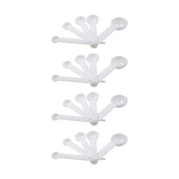 4x 5pc Educationall Measuring Spoon Plastic Metric Marked Spoons Kids White