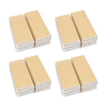 4x 250pc Tacco Kraft Brown Art Strong Lightweight Paper Straws 0.5x195cm