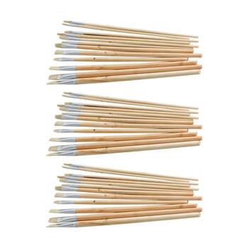 3x 12pc Tacco Paste Brushes Sizes 2-12 Flat Durable Kids 3y+ Wood