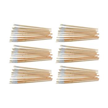 6x 12pc Tacco Paste Brushes Sizes 2-12 Flat Durable Kids 3y+ Wood