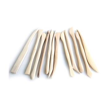 12pc Tacco Wooden Modelling Tools Double-Ended Sculpting Art Supplies 3y+