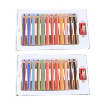 2x 12pc Tacco Easi-Grip Watercolour Pencils Jumbo Dual Use Art 3y+