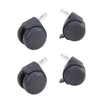 2x 4pc Vivaio Castors Durable Wheels For Toddler Sleeping Bed Black