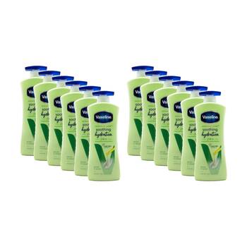 12PK Vaseline Serum In Lotion Intensive Care Hydration Aloe Vera 24HR 600ml