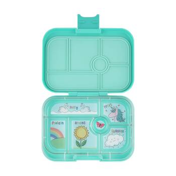 Yumbox Kids Original?6 Compartment Leakproof Lunch Box?Unicorn Miami Aqua