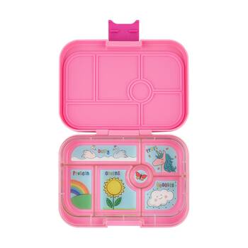 Yumbox Kids?Original 6 Compartment Leakproof?Lunch Box Unicorn Power Pink