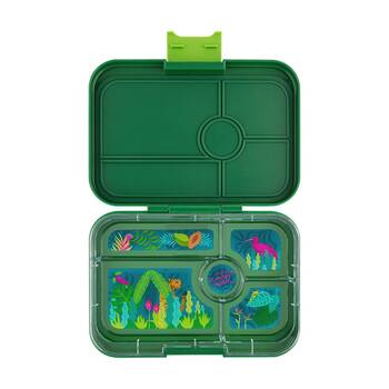 Yumbox Kids Tapas 5 Compartment Leakproof Lunch Box Jungle Palm Green