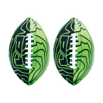 2PK P1 Warrior Football Double Laces Ultra Grip Waterproof Ball 5y Black/Green