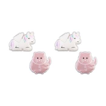 2x 2pc Melii Kids Lunch Cooler Gel Ice Pack Set Unicorn & Cat Design