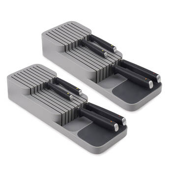 2PK Joseph Joseph DrawerStore Compact 2-Tier Knife Organiser Up To 9 Knives