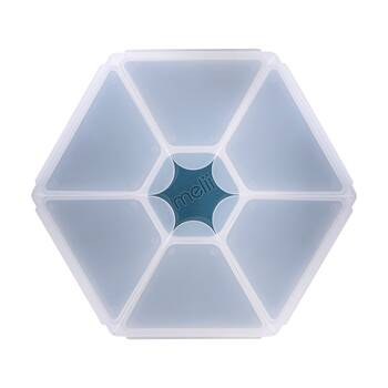 Melii Kids 6 Compartment Hexagon Snackle Lunch Box Container Blue 798ml