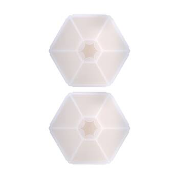 2PK Melii Kids 6 Compartment Hexagon Snackle Lunch Box Container Ivory 798ml