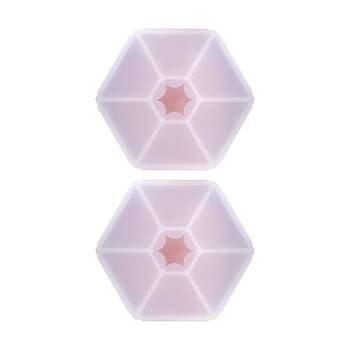 2PK Melii Kids 6 Compartment Hexagon Snackle Lunch Box Container Pink 798ml