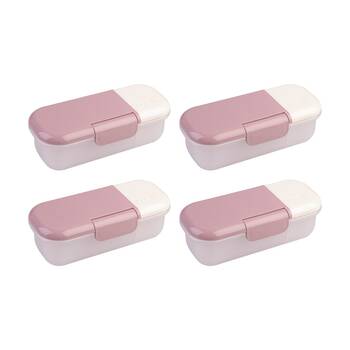4PK Melii Snack & Dip Airtight Leakproof Food Container Pink Ivory 320ml