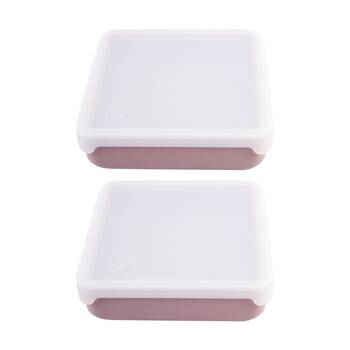 2PK Melii Silicone Kid-Friendly Sandwich Lunch Container With Lid Pink 790ml