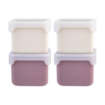 2x 2pc Melii Silicone Kid-Friendly Snack Food Containers Set Pink-Ivory 236ml