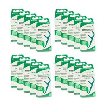 20x 30pc Wisdom Naturals Recycled Plastic Dental Floss Picks Set Green