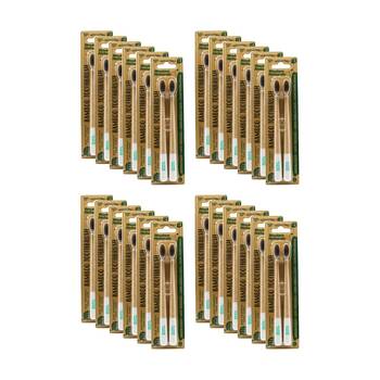 24x 2pc Wisdom Naturals Biodegradable Toothbrushes W/ Charcoal Bristles Bamboo