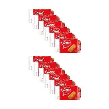 12PK Lotus Biscoff Classic Caramelised Sweet Biscuits Snack Pack 124g