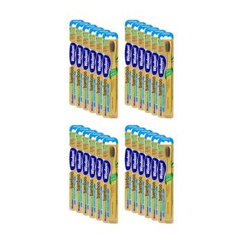 24PK Wisdom Naturals Earth Friendly Bamboo Toothbrush Medium Bristle