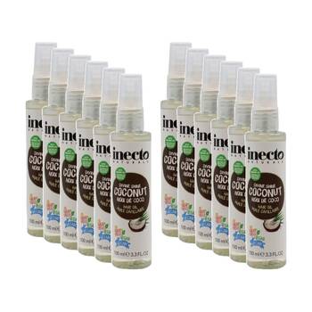 12PK Inecto Naturals Vegan Divine Shine Hydrating Coconut Hair Oil 100mL