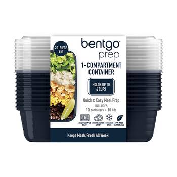 10pc Bentgo Prep 1 Compartment 4 Cup Capacity Container Pack Navy Blue