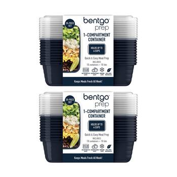 2x 10pc Bentgo Prep 1 Compartment 4 Cup Capacity Container Pack Navy Blue