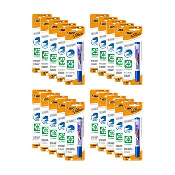 20PK BIC Whiteboard Marker Velleda Dry Wipe Ecolutions Low Odour Blue Large