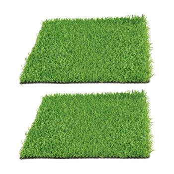 2PK Educationall Small Grass Mat Polyester Non-Slip Rubber Backing 40x40cm 3y+