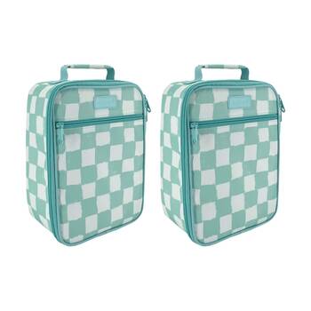 2PK Sachi Junior Insulated School Food Lunch Bag Check It Out 21x11x28cm
