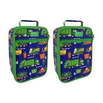2PK Sachi Junior Insulated School Food Lunch Bag Garbage Trucks 21x11x28cm