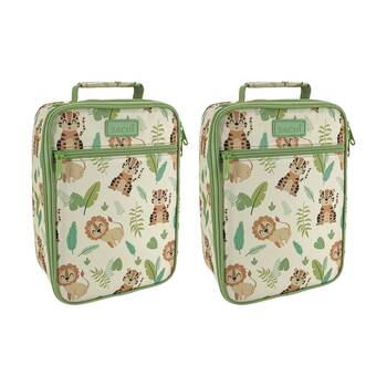 2PK Sachi Junior Insulated School Food Lunch Bag Jungle Buddies 21x11x28cm