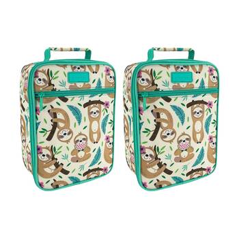 2PK Sachi Junior Insulated School Food Lunch Bag Sleepy Sloths 21x11x28cm
