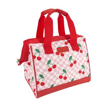 Sachi Insulated Style 34 School Food Lunch Bag Chequered Cherries 24x17x22cm
