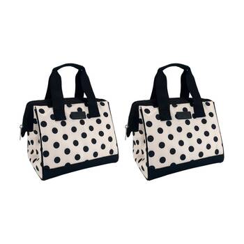 2PK Sachi Insulated Style 34 School Food Lunch Bag Polka Dots 24x17x22cm