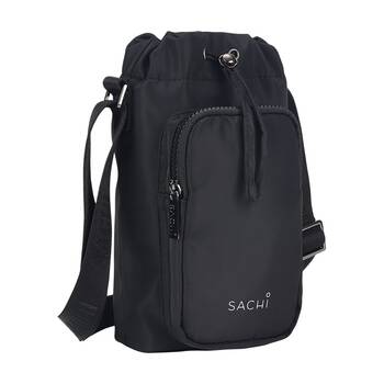 Sachi Crossbody Lite Insulated Bottle Bag With Adjustable Strap Black