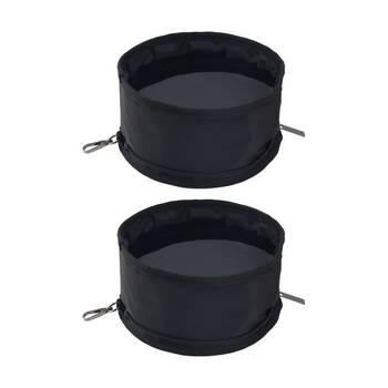 2PK Sachi PupBowl Portable Folding Dog Bowl Leak-Proof Compact Design Black
