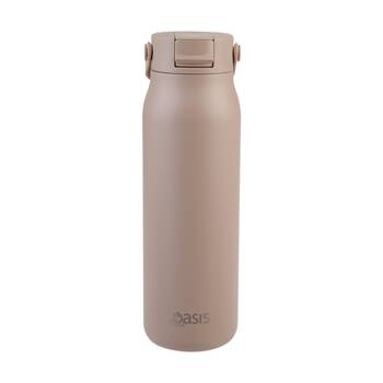 Oasis Ceramic Stainless Steel Double Wall Insulated Bottle Latte 900ml