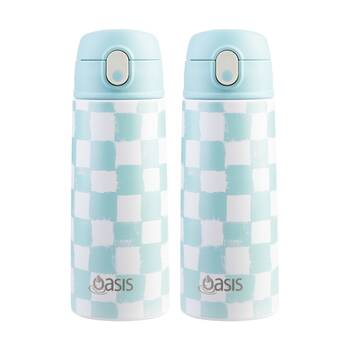 2PK Oasis Kids Drink Bottle Insulated Stainless Steel Check It Out 550ml