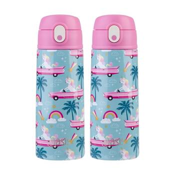2PK Oasis Kids Drink Bottle Insulated Stainless Steel Pink Cadillac 550ml