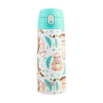 Oasis Kids Drink Bottle Insulated Stainless Steel Sleepy Sloths 550ml